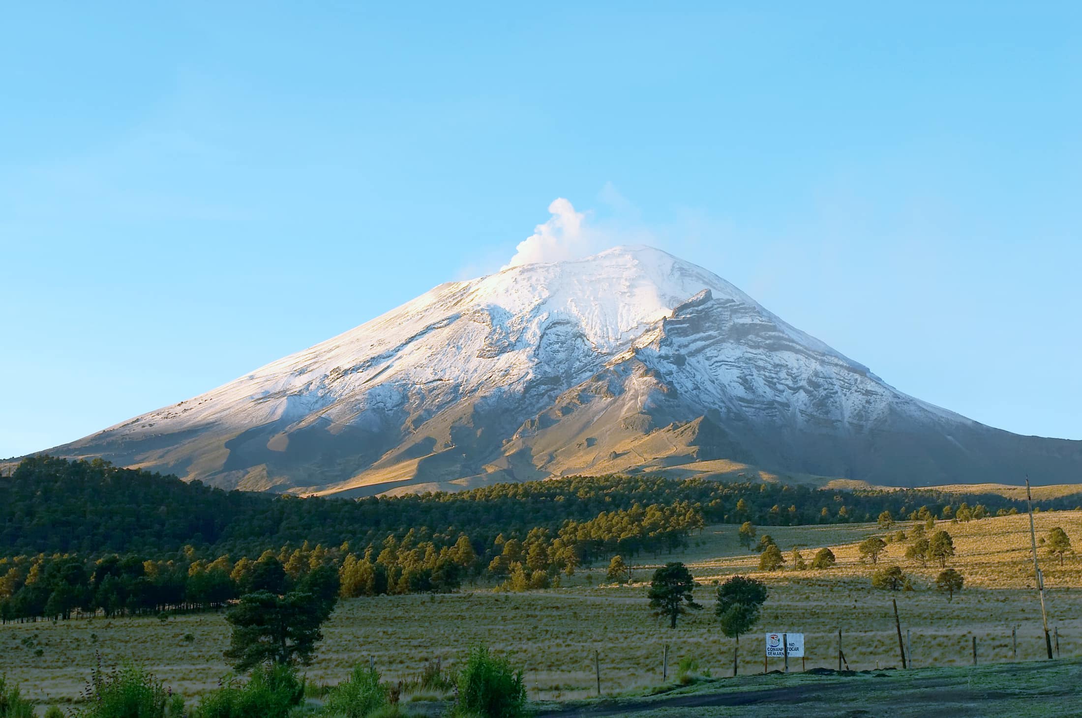 Popocatépetl standing above the cloud deck.