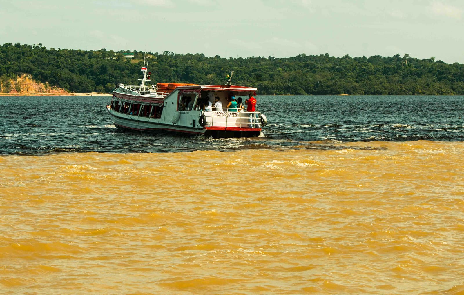The dark Negro and the pale Solimões running side by side without mixing.