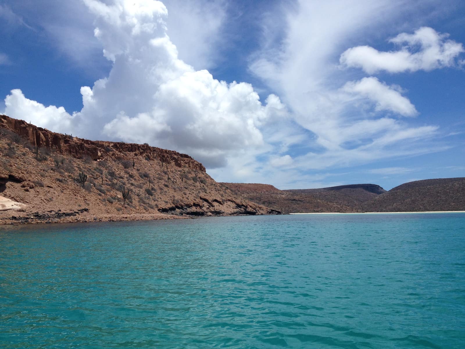 Desert rock meeting the water of the Sea of Cortez off Espíritu Santo.